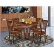 Pemberly Row 5-Pc Mahogany Wood Round Dining Table with Chairs Set