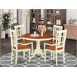 Pemberly Row 5-Pc Wood Dining Table and Chair Set in Buttermilk & Cherry