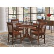 Pemberly Row 5-Piece Mahogany Round Wood Dining Set with Chairs