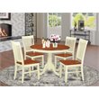 Pemberly Row 5-Piece Kitchen Table Set in Buttermilk and Cherry
