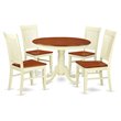 Pemberly Row 5-Piece Kitchen Table Set in Buttermilk and Cherry