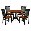 Pemberly Row 5-Piece Dining Set in Black and Cherry Solid Wood