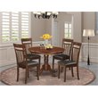 Pemberly Row 5-Piece Dining Set with Faux Leather Seating in Mahogany