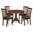 Pemberly Row 5-Piece Dining Set with Faux Leather Seating in Mahogany