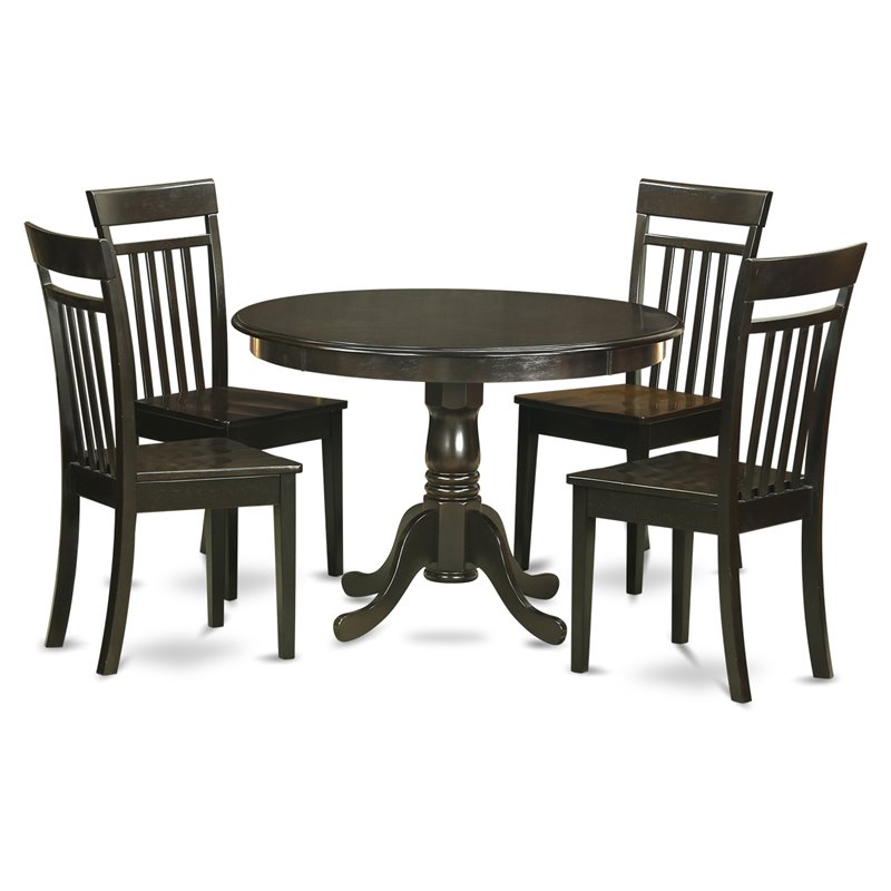 Pemberly Row 5-Piece Wood Table and Chairs Set in Cappuccino