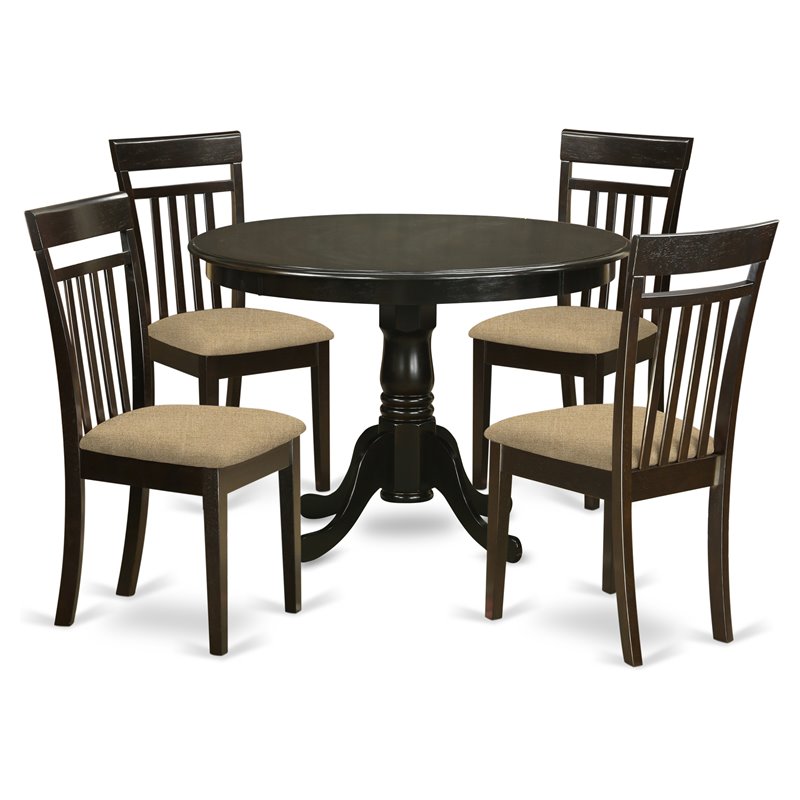 Pemberly Row 5-Piece Wood Kitchen Table Set in Cappuccino