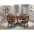 Pemberly Row 5-Piece Wood Dining Table Set in Mahogany Finish