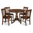 Pemberly Row 5-Piece Wood Dining Table Set in Mahogany Finish