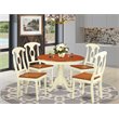 Pemberly Row 5-Piece Round Dining Table Set in Buttermilk/Cherry