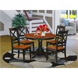 Pemberly Row 5-Piece Round Dining Table Set in Black/Cherry Finish