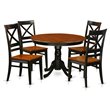 Pemberly Row 5-Piece Round Dining Table Set in Black/Cherry Finish