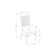 Pemberly Row Round Wood Table with 2 Slatted Linen Fabric Chairs in Black