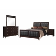 Pemberly Row 4-Piece Full Bedroom Set in Warm Cappuccino Finish