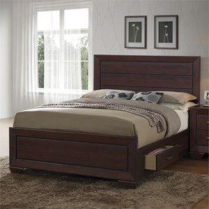 Pemberly Row 5-Piece Eastern King Bedroom Set in Dark Cocoa Finish
