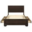 Pemberly Row Wood Queen Storage Panel Bed in Dark Cocoa Finish