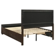 Pemberly Row Wood Queen Storage Panel Bed in Dark Cocoa Finish