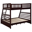 Pemberly Row 2-Drawer Twin Over Full Bunk Bed in Cappuccino Finish