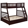 Pemberly Row 2-Drawer Twin Over Full Bunk Bed in Cappuccino Finish