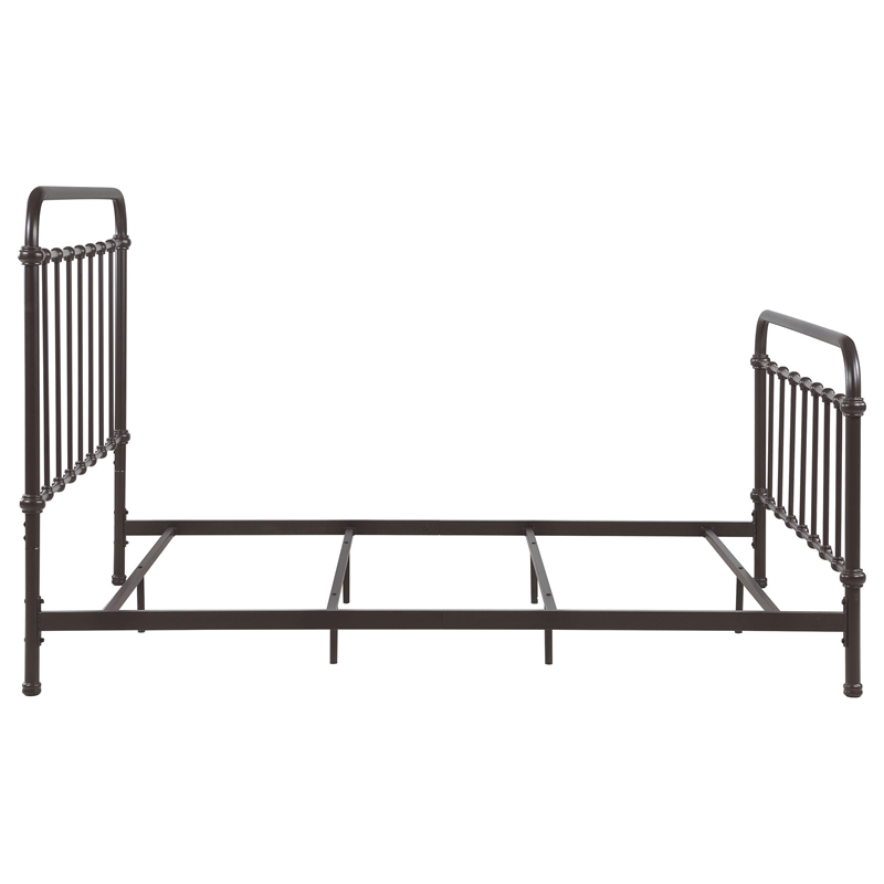 Pemberly Row Traditional Metal Queen Spindle Bed in Dark Bronze