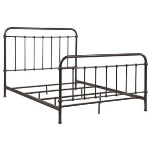 Pemberly Row Traditional Metal Queen Spindle Bed in Dark Bronze