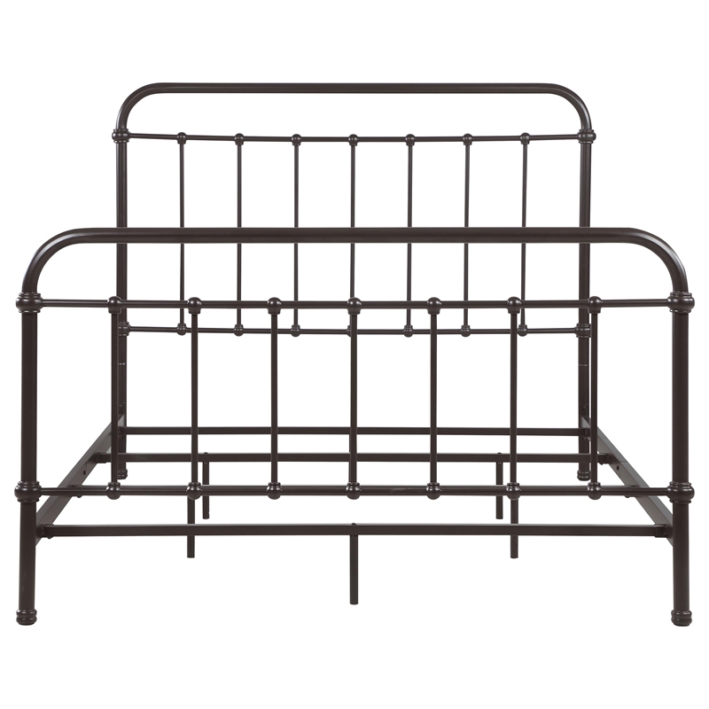 Pemberly Row Traditional Metal Queen Spindle Bed in Dark Bronze