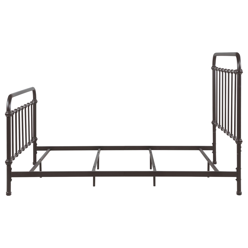 Pemberly Row Traditional Metal Queen Spindle Bed in Dark Bronze