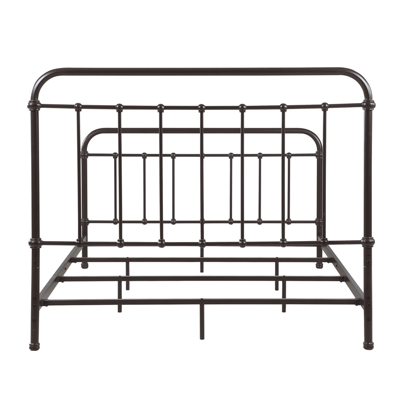 Pemberly Row Traditional Metal Queen Spindle Bed in Dark Bronze