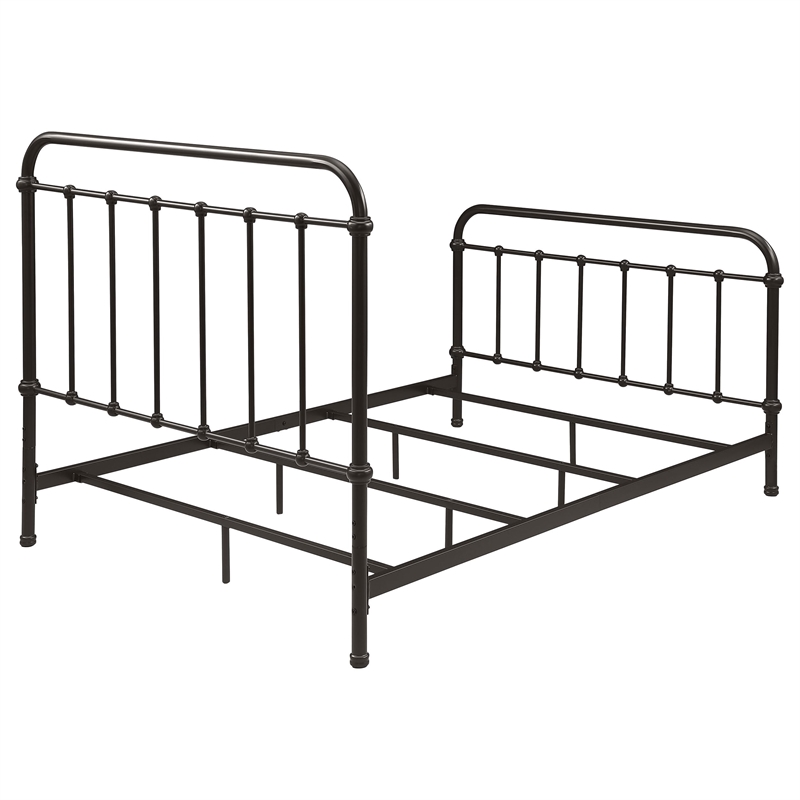 Pemberly Row Traditional Metal Full Spindle Bed in Dark Bronze