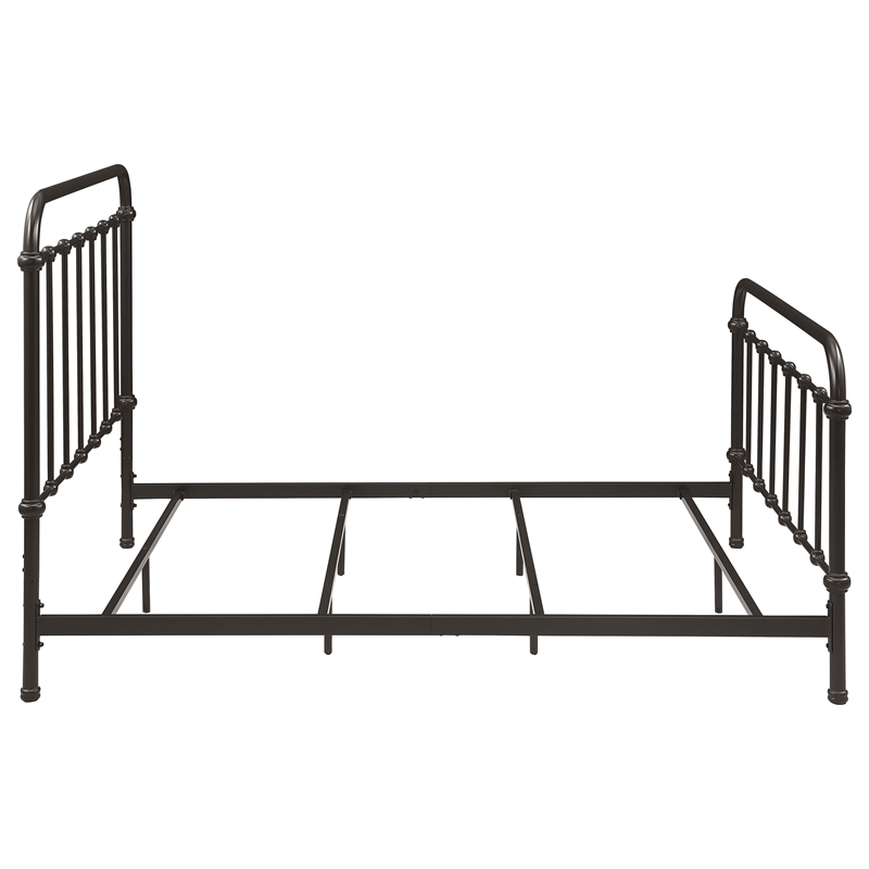 Pemberly Row Traditional Metal Full Spindle Bed in Dark Bronze