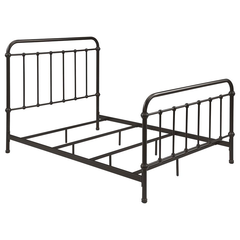 Pemberly Row Traditional Metal Full Spindle Bed in Dark Bronze