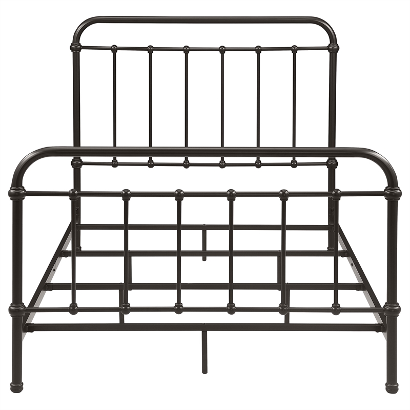 Pemberly Row Traditional Metal Full Spindle Bed in Dark Bronze
