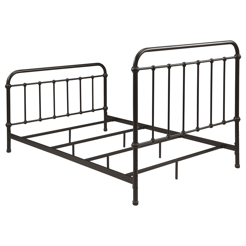 Pemberly Row Traditional Metal Full Spindle Bed in Dark Bronze