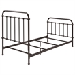 Pemberly Row Traditional Metal Twin Spindle Bed in Dark Bronze