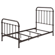 Pemberly Row Traditional Metal Twin Spindle Bed in Dark Bronze