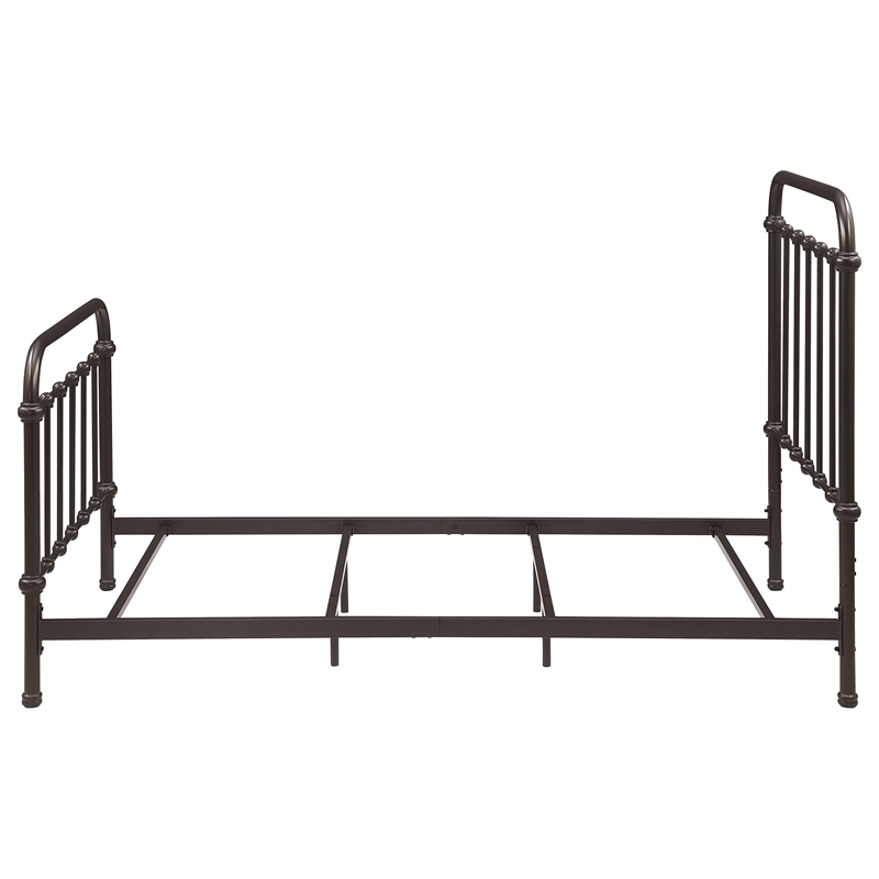 Pemberly Row Traditional Metal Twin Spindle Bed in Dark Bronze