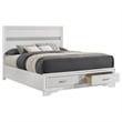 Pemberly Row 51-Inch Queen Storage Panel Bed in White Finish