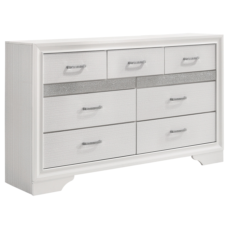 Pemberly Row 4-Piece Full Upholstered Bedroom Set in White Finish