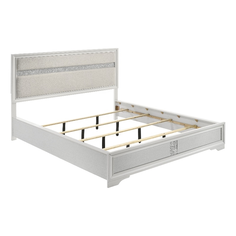 Pemberly Row 54-Inch Upholstered California King Panel Bed in White