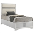 Pemberly Row 54-Inch Upholstered Twin Panel Bed in White Finish