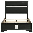Pemberly Row 54-Inch Upholstered Full Panel Bed in Black Finish