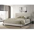 Pemberly Row Fabric Upholstered California King Panel Bed in Cream