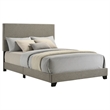 Pemberly Row Fabric Upholstered Full Panel Bed in Taupe Finish