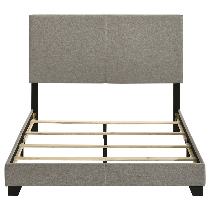 Pemberly Row Fabric Upholstered Full Panel Bed in Taupe Finish