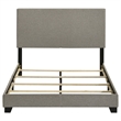 Pemberly Row Fabric Upholstered Full Panel Bed in Taupe Finish