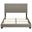 Pemberly Row Fabric Upholstered Queen Panel Bed in Taupe Finish
