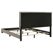 Pemberly Row Fabric Upholstered Queen Panel Bed in Taupe Finish