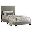 Pemberly Row Fabric Upholstered Twin Panel Bed in Taupe Finish