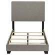 Pemberly Row Fabric Upholstered Twin Panel Bed in Taupe Finish