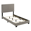 Pemberly Row Fabric Upholstered Twin Panel Bed in Taupe Finish