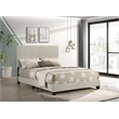 Pemberly Row Fabric Upholstered Full Panel Bed in Cream Finish